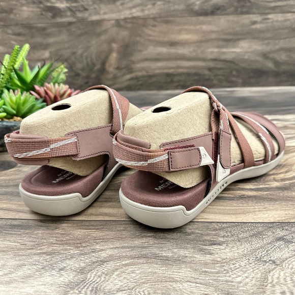 NIB Merrell 9M District Mendi Backstrap Sport Sandal Marron Burlwood - Picture 7 of 10